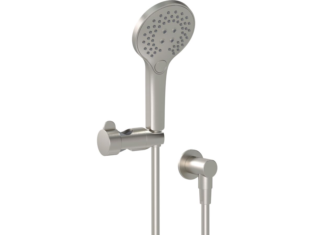 reece Mizu Drift Shower Grab Rail Conversion Kit 3 Functions with Water Inlet Brushed Nickel (5 Star)