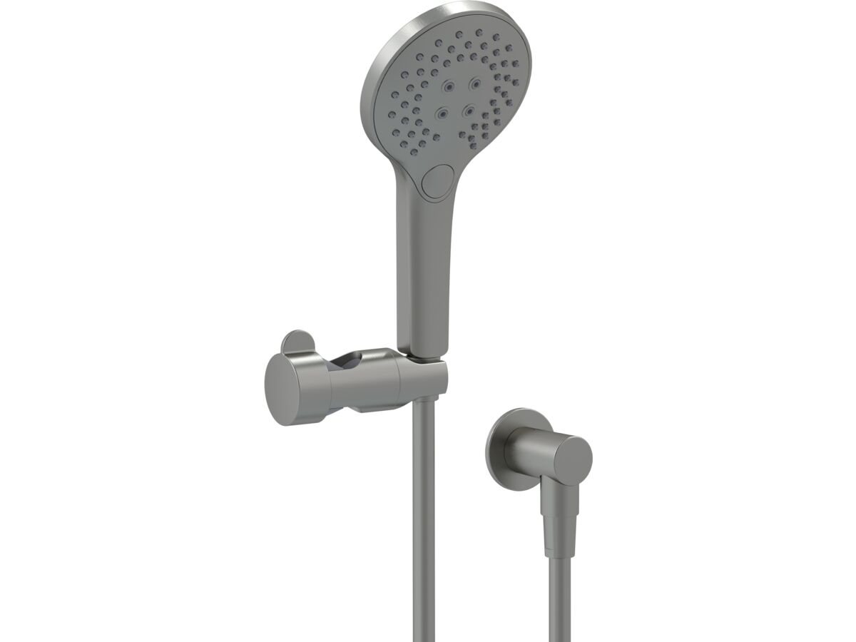 reece Mizu Drift Shower Grab Rail Conversion Kit 3 Functions with Water Inlet Brushed Gunmetal (5 Star)