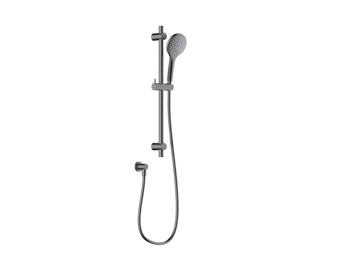 reece Mizu Drift Single Rail Shower with Wall Water Inlet Brushed Gunmetal (5 Star)