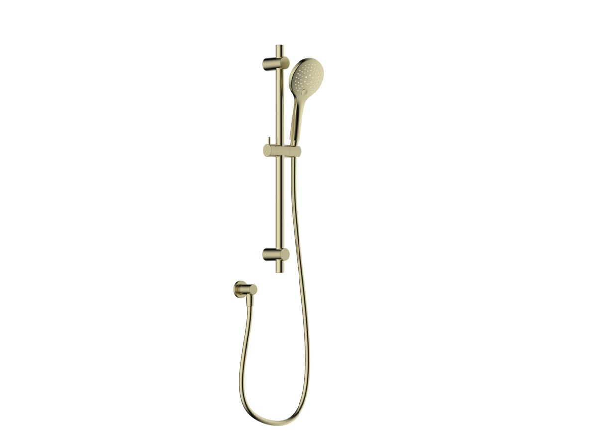 reece Mizu Drift Single Rail Shower with Wall Water Inlet Brushed Brass (5 Star)