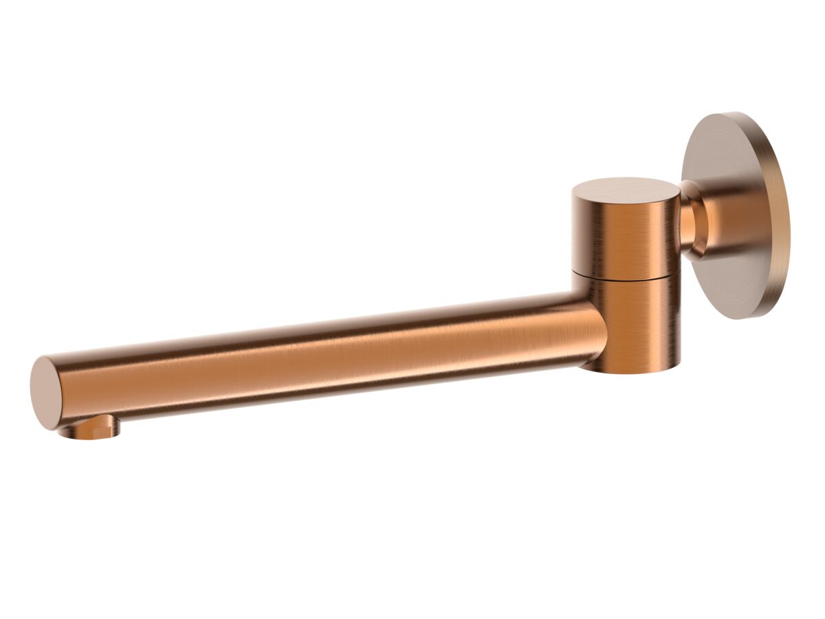 reece Mizu Drift Swivel Bath Outlet Straight Spout 227mm Brushed Bronze
