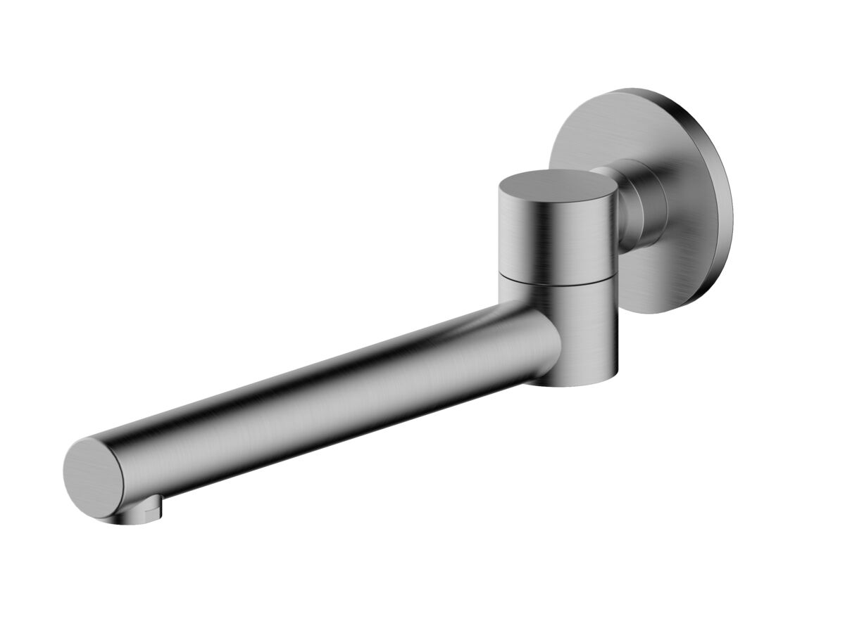 reece Mizu Drift Swivel Bath Outlet Straight Spout 227mm Brushed Gunmetal