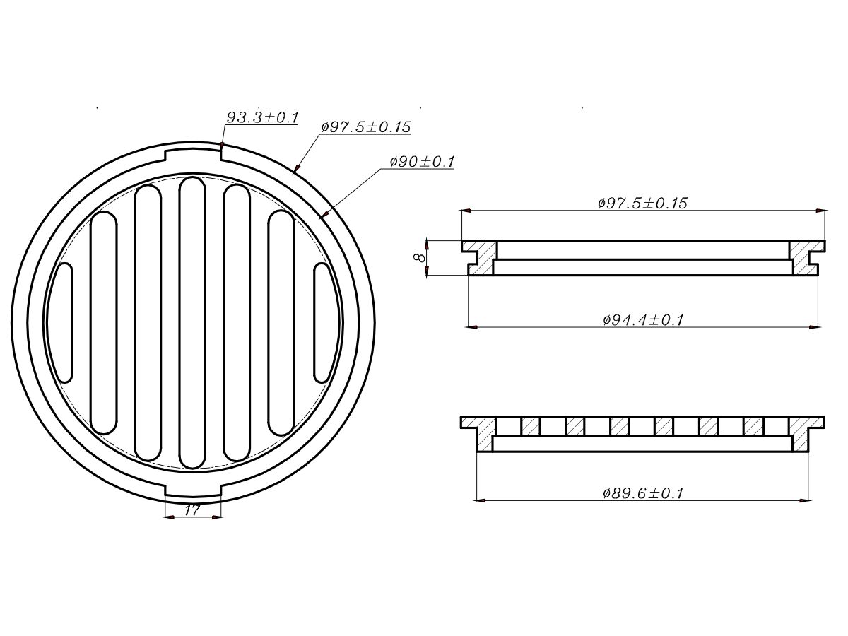 Reece Mizu Drift Trapscrew Grate Only 100mm Brushed Bronze