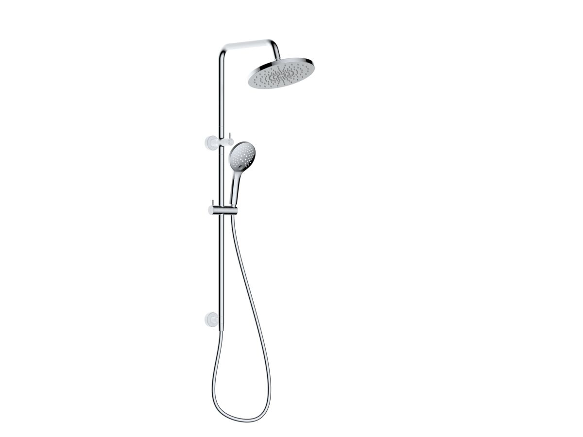 reece Mizu Drift Twin Rail Shower 250mm ABS Overhead with Top Rail Water Inlet Chrome (5 Star)