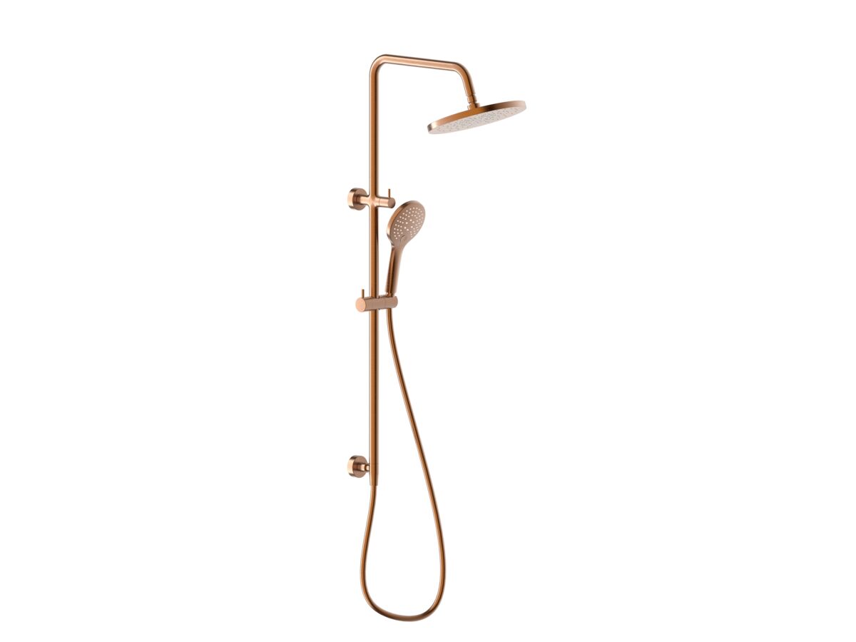 reece Mizu Drift Twin Rail Shower 250mm ABS Overhead with Top Rail Water Inlet Brushed Bronze (5 Star)