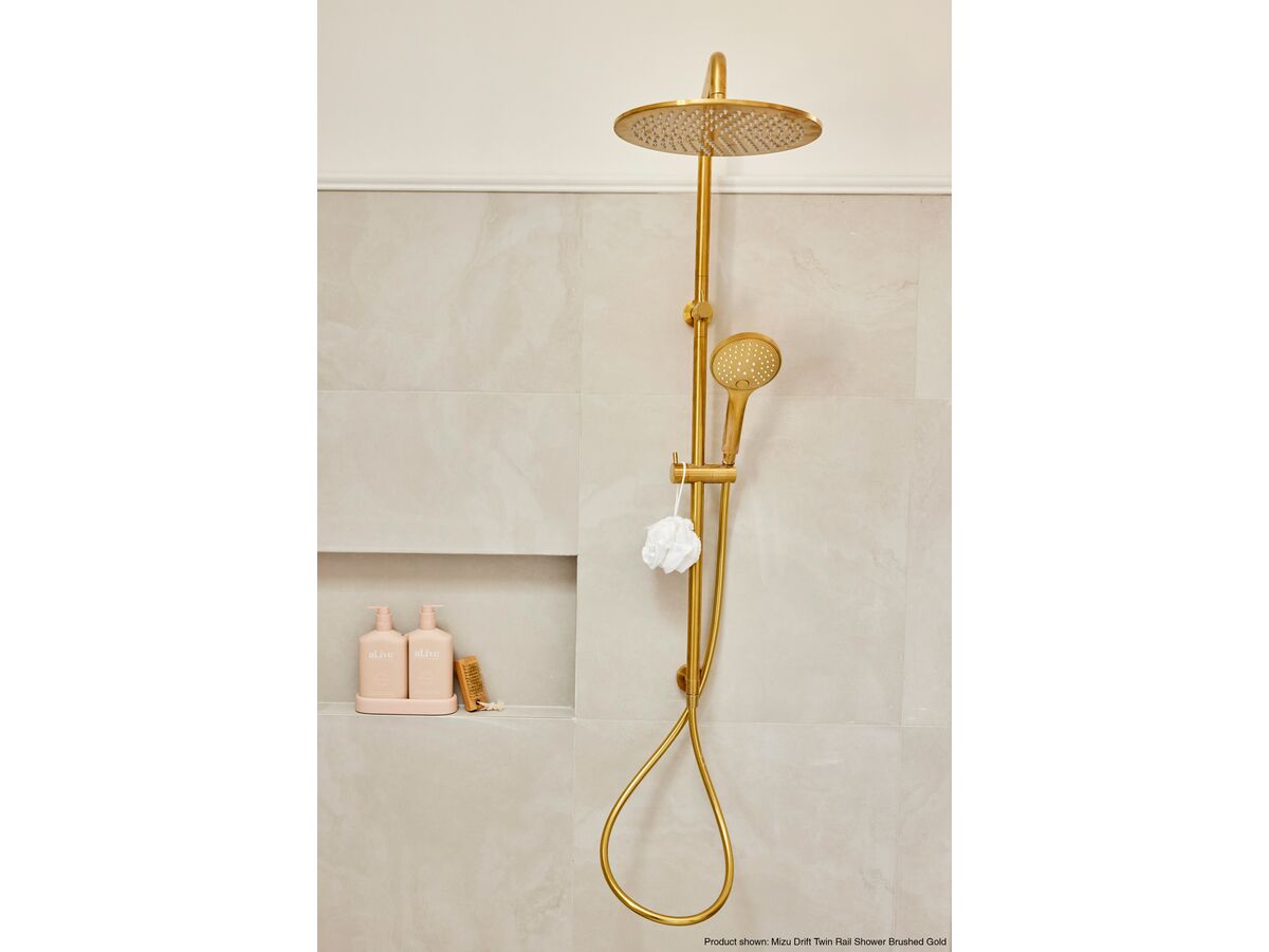 Reece Mizu Drift Twin Rail Shower With 300mm ABS Overhead With Top Rail Water Inlet Matte Black (3 Star)