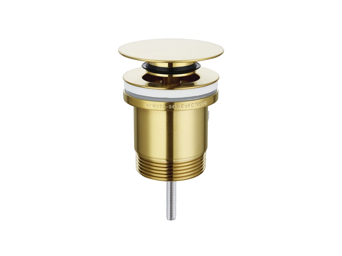 reece Mizu Drift Universal 40mm Flat Pop Up Plug & Waste Brushed Brass