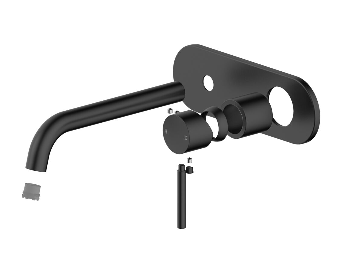 reece Mizu Drift Wall Basin/Bath Mixer Set Curve Trimset Matte Black (6 Star) Lead Free