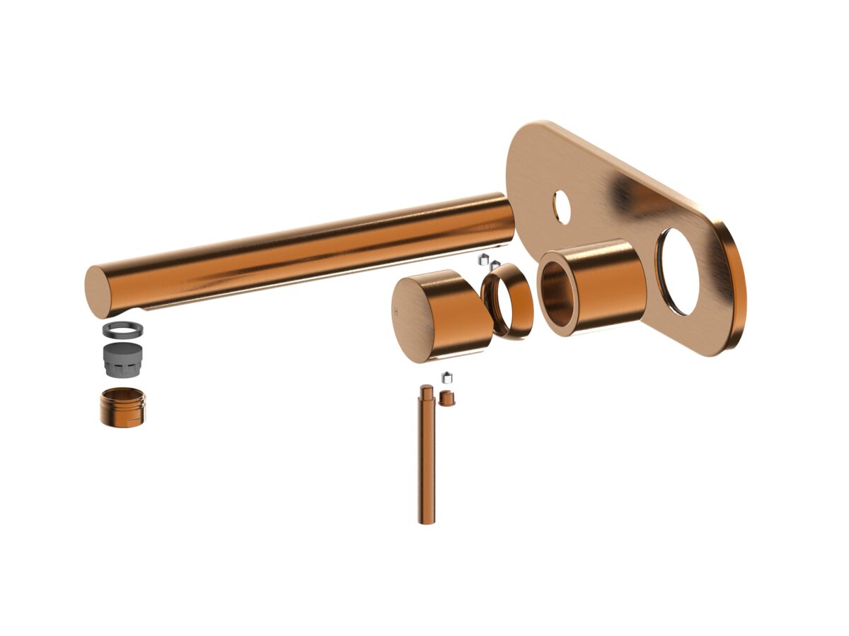 reece Mizu Drift Wall Basin/Bath Mixer Set Straight Spout Trimset Brushed Bronze (6 Star) Lead Free