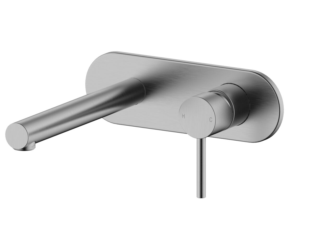 reece Mizu Drift Wall Basin / Bath Mixer Set with Straight Spout Kit Brushed Gunmetal (6 Star) Lead Free