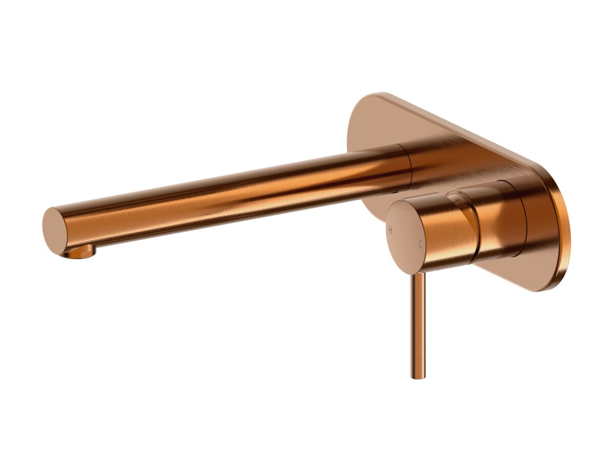 reece Mizu Drift Wall Basin / Bath Mixer Set with Straight Spout Kit Brushed Bronze (6 Star) Lead Free