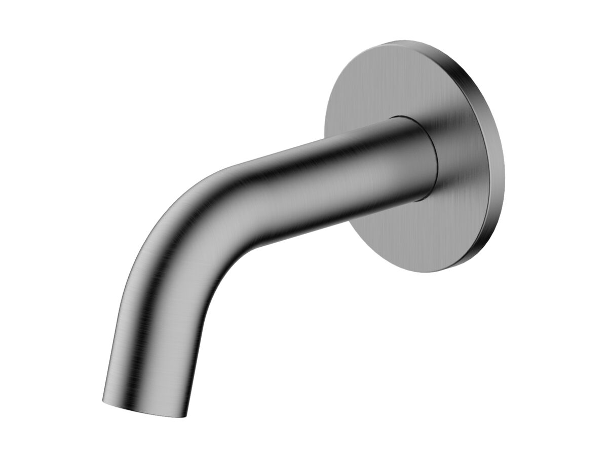 reece Mizu Drift Wall Basin/Bath Outlet Curve Spout 110mm Brushed Gunmetal (6 Star) Lead Free