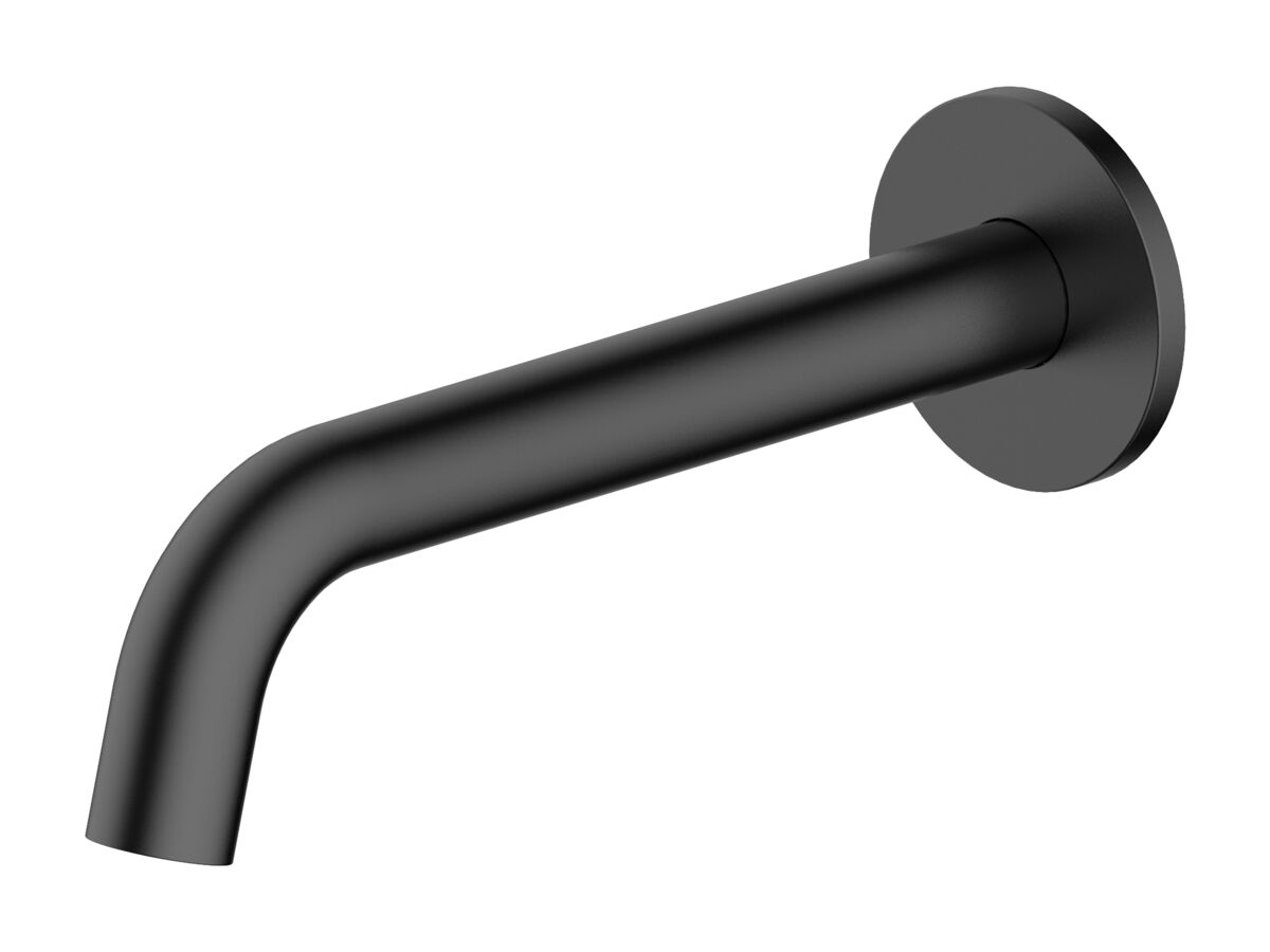 reece Mizu Drift Wall Basin/Bath Outlet Curve Spout 200mm Matte Black (6 Star) Lead Free