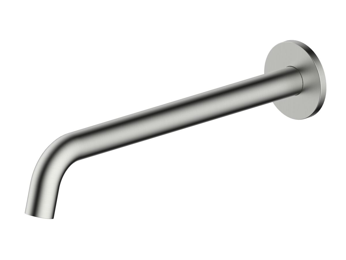 reece Mizu Drift Wall Basin/Bath Outlet Curve Spout 300mm Brushed Nickel (6 Star) Lead Free