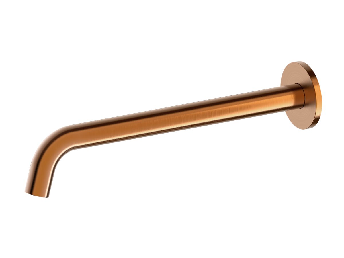 reece Mizu Drift Wall Basin/Bath Outlet Curve Spout 300mm Brushed Bronze (6 Star) Lead Free