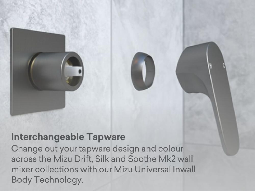Reece Mizu Drift Wall Basin / Bath Set With Curved Spout 200mm Chrome (6 Star) Lead Free