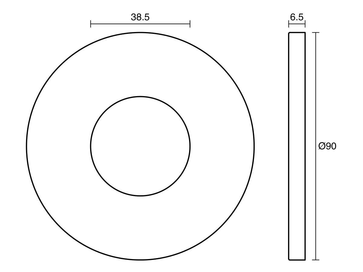 Reece Mizu Shower Mixer Cover Plate Round 90mm Brushed Brass