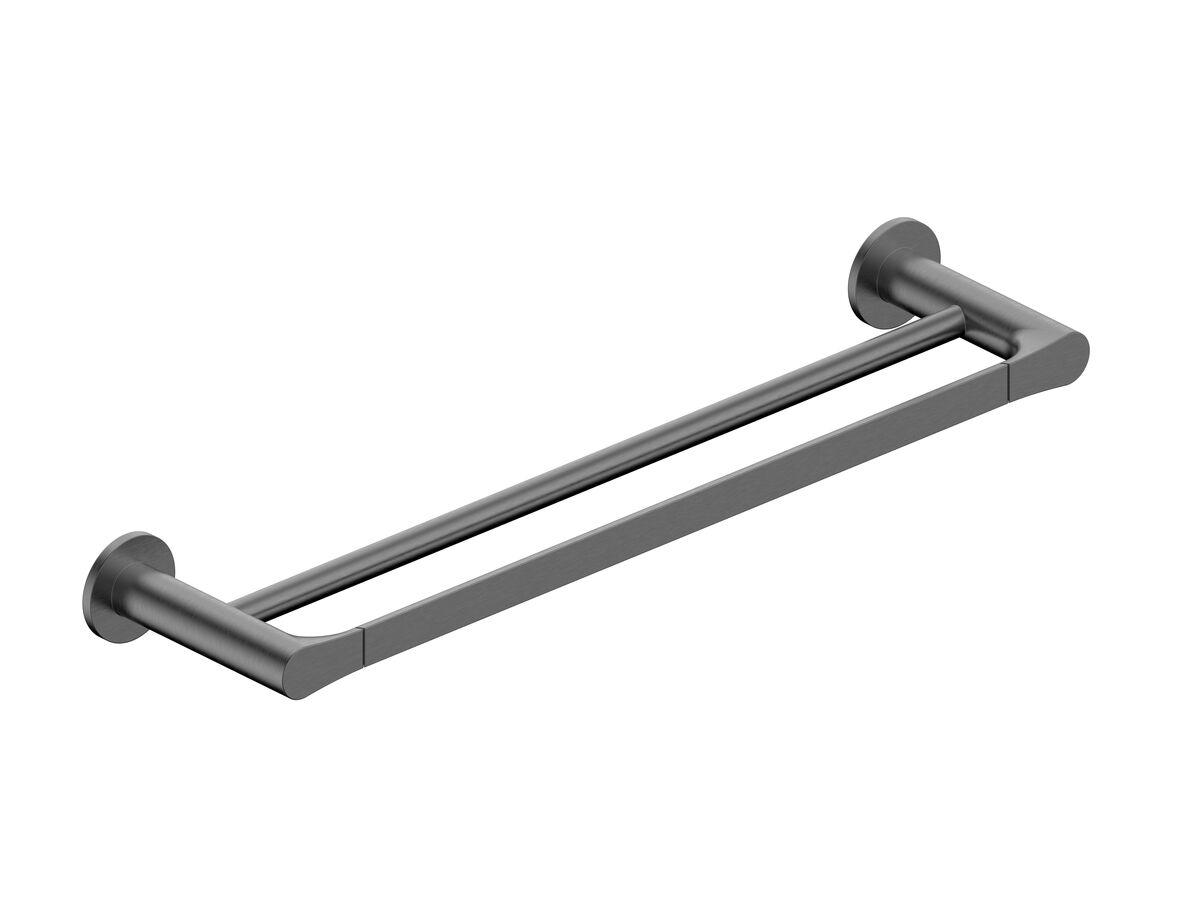 reece Mizu Silk Double Towel Rail 750mm Brushed Gunmetal