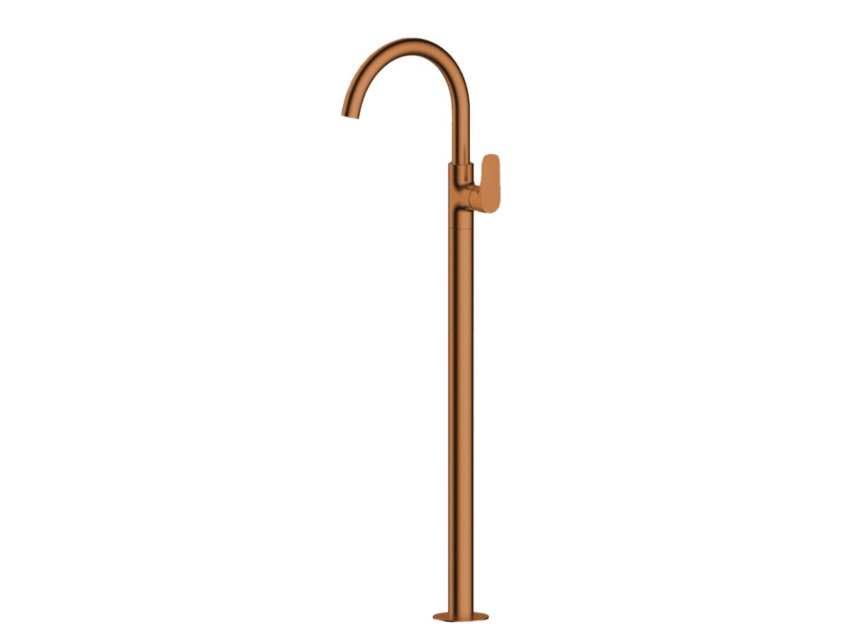 reece Mizu Silk Floor Mounted Bath Mixer Kit Brushed Bronze
