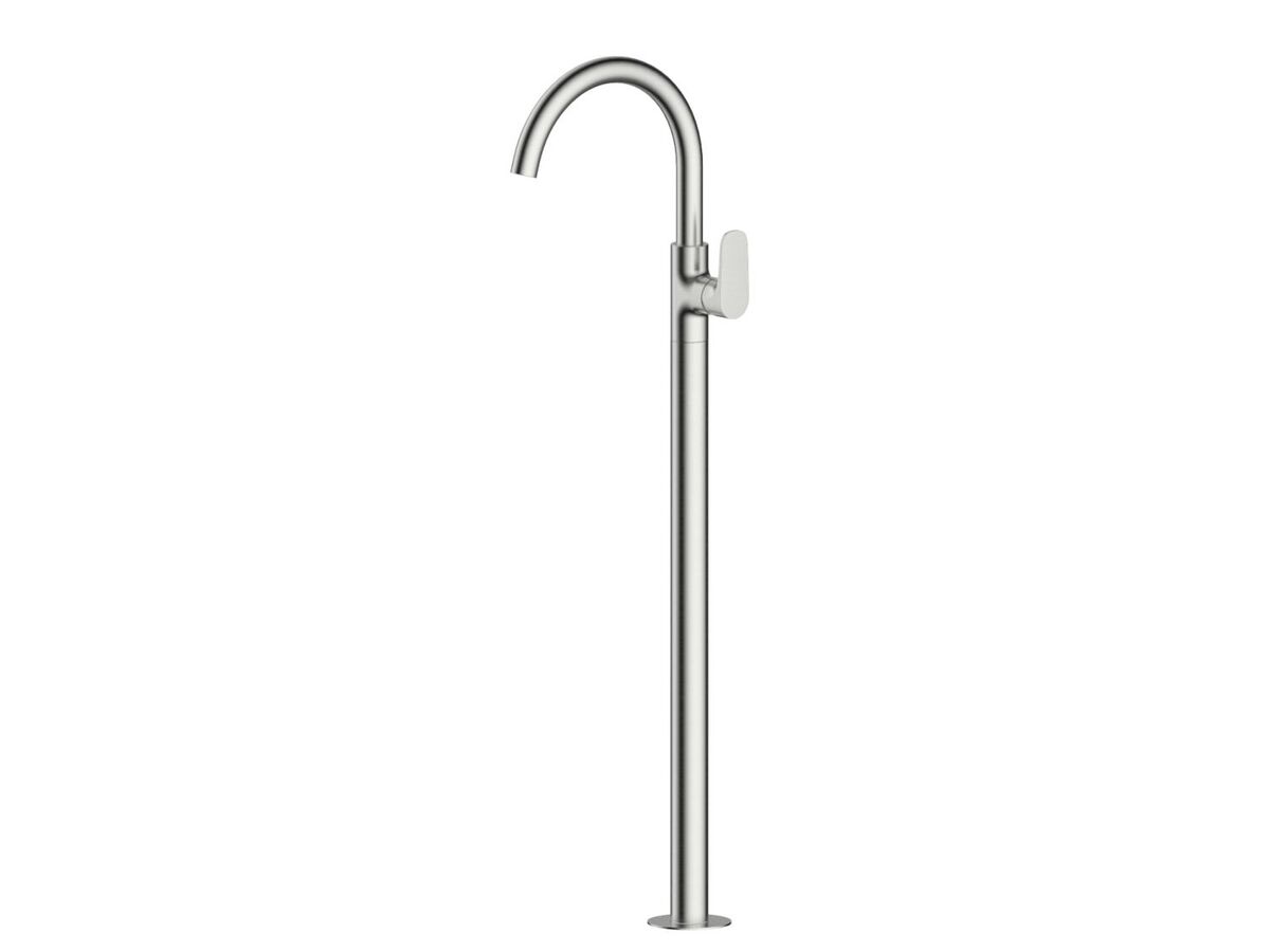 reece Mizu Silk Floor Mounted Bath Mixer Kit Brushed Nickel