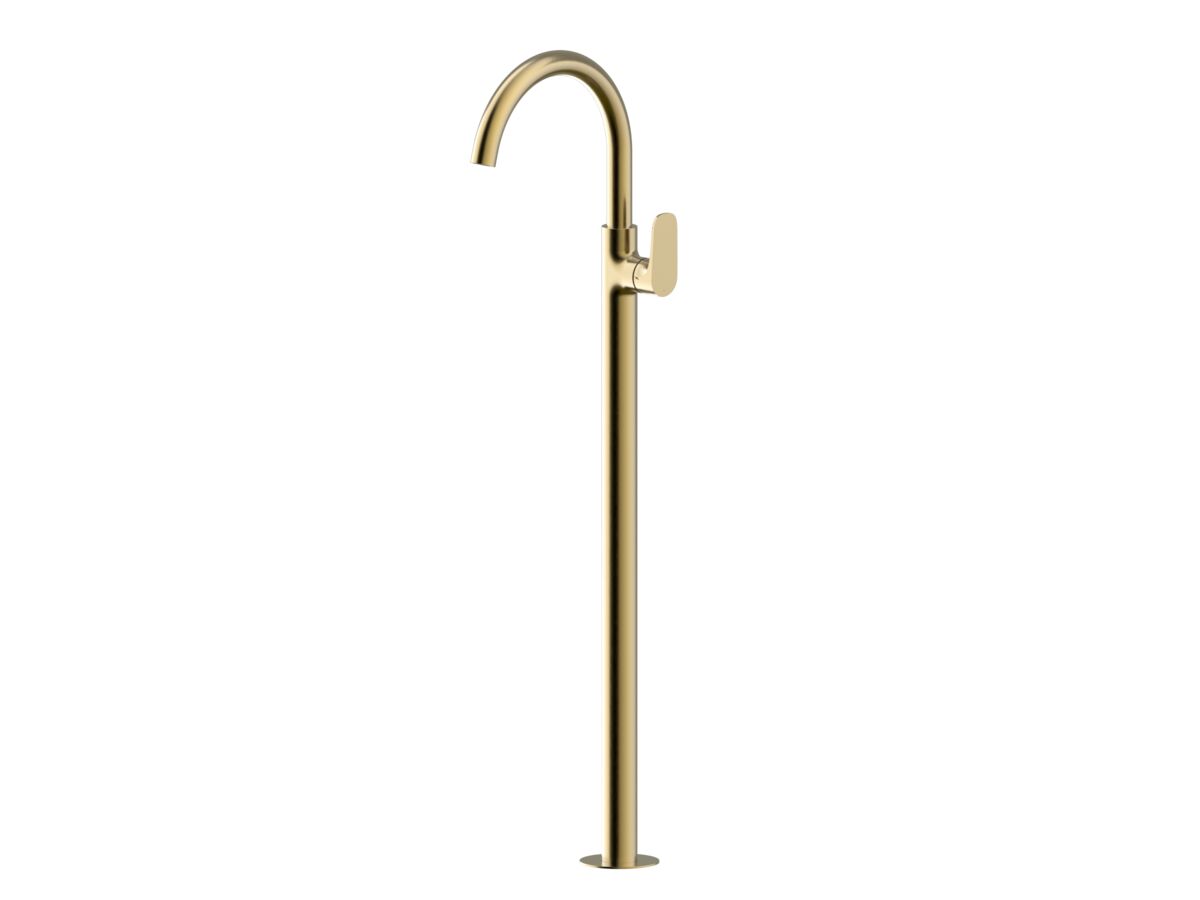 reece Mizu Silk Floor Mounted Bath Mixer Trimset Only Brushed Brass