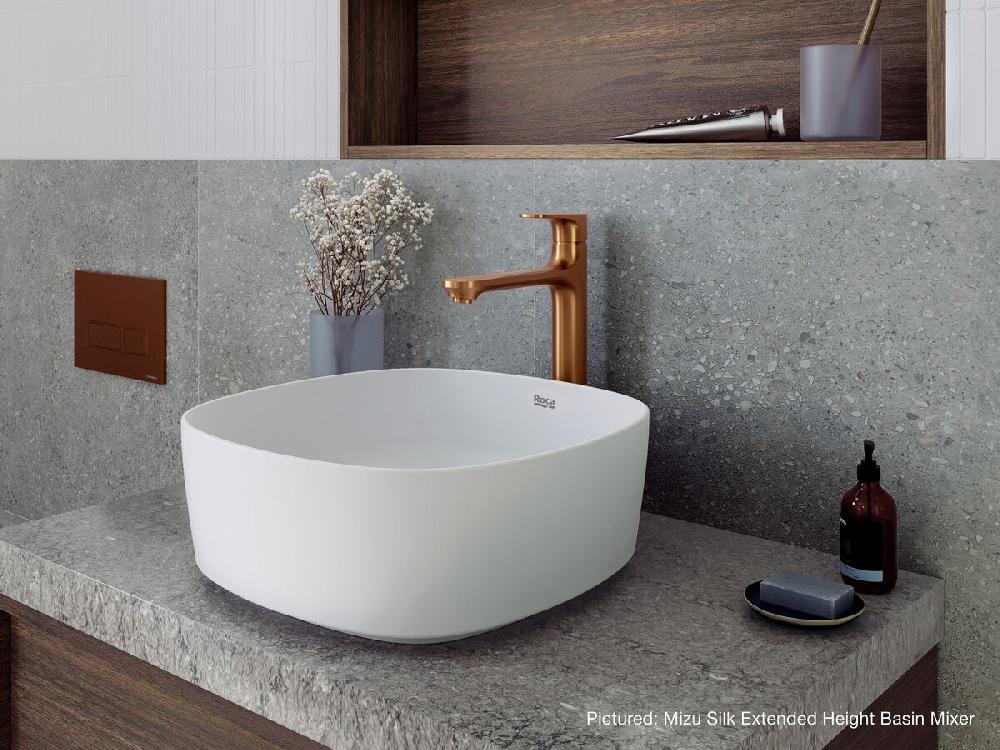 Reece Mizu Silk Medium Height Basin Mixer Tap Brushed Bronze (6 Star) Lead Free