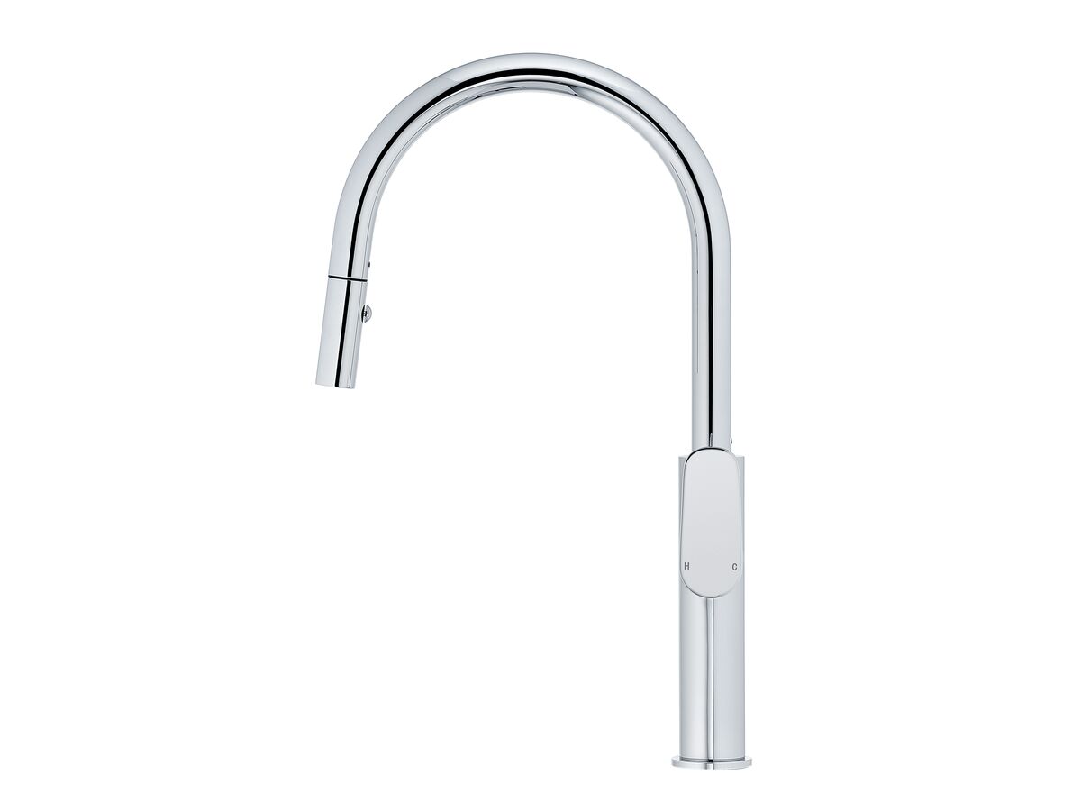 Reece Mizu Silk Pull Out Gooseneck Sink Mixer 2 Functions Chrome (5 Star) Lead Free
