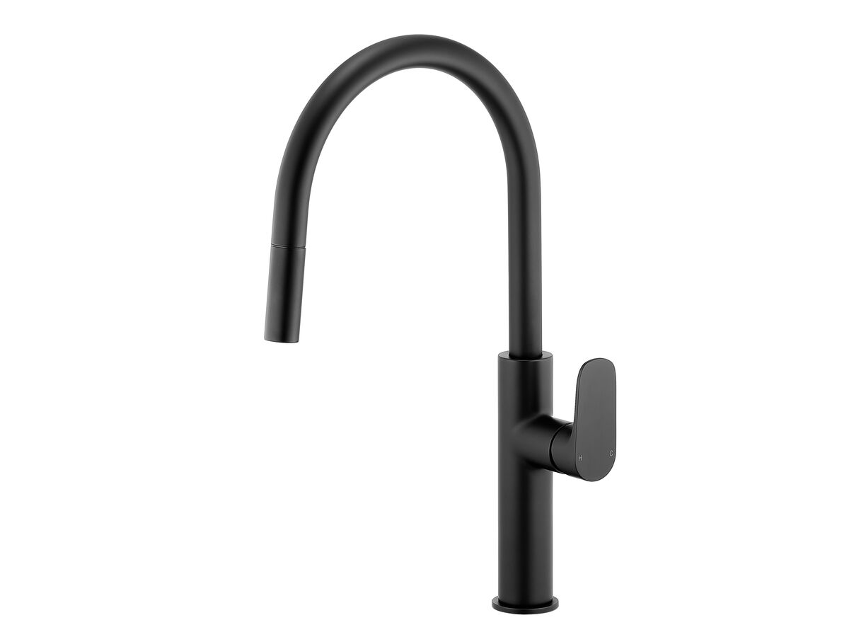 reece Mizu Silk Pull Out Gooseneck Sink Mixer 2 Functions Matte Black (5 Star) Lead Free