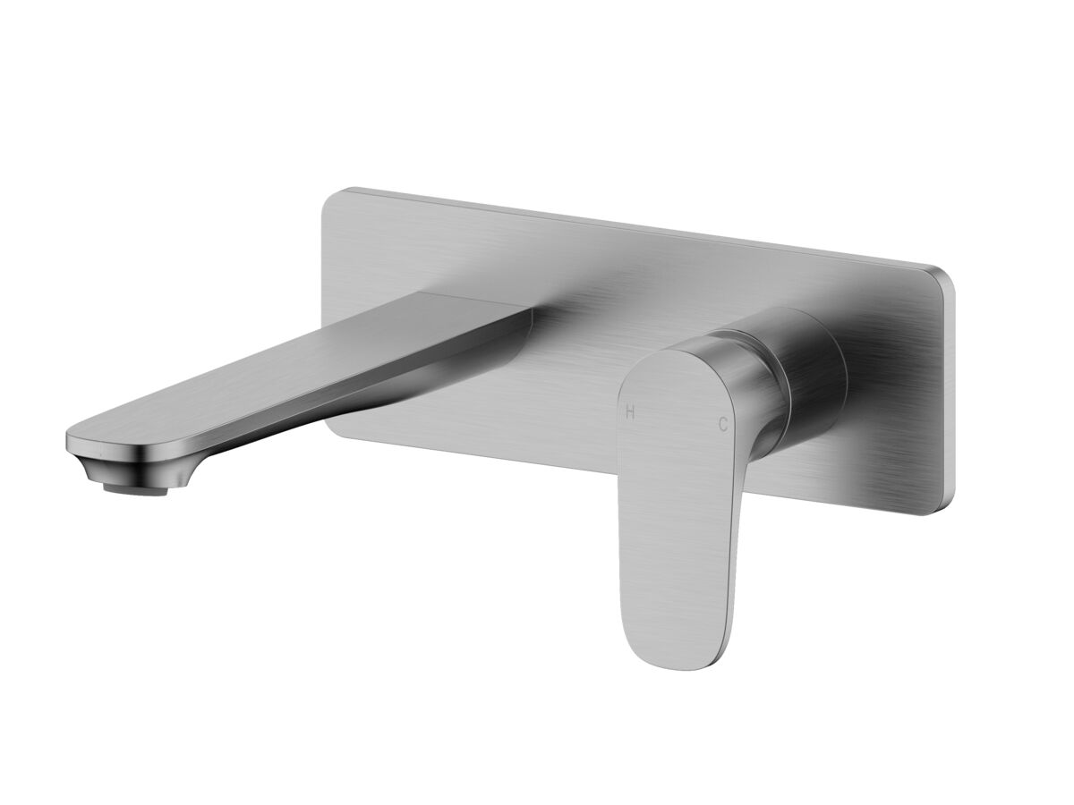 reece Mizu Silk Wall Basin/Bath Mixer Tap Set Kit 188mm Brushed Gunmetal (6 Star) Lead Free