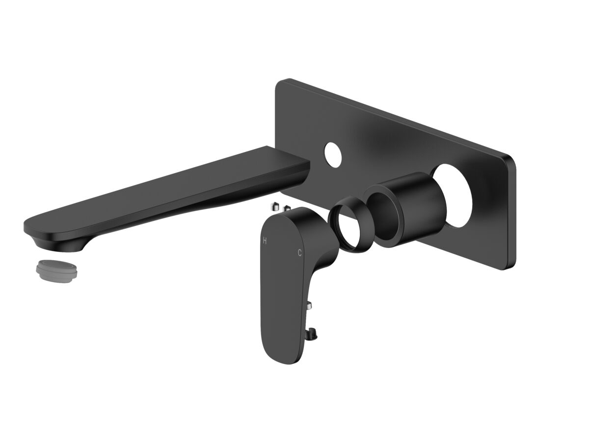 reece Mizu Silk Wall Basin/Bath Mixer Tap Set Trimset 188mm Matte Black (6 Star) Lead Free