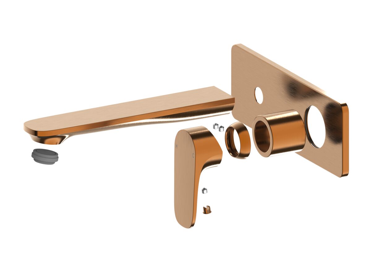 reece Mizu Silk Wall Basin/Bath Mixer Tap Set Trimset 188mm Brushed Bronze (6 Star) Lead Free