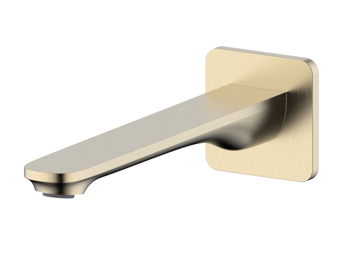 reece Mizu Silk Wall Basin/Bath Outlet 220mm Brushed Brass (6 Star) Lead Free