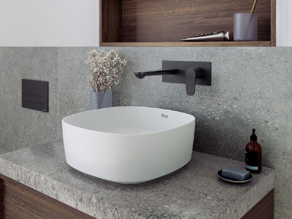 Reece Mizu Silk Wall Basin Mixer Trimset Matte Black (5 Star)