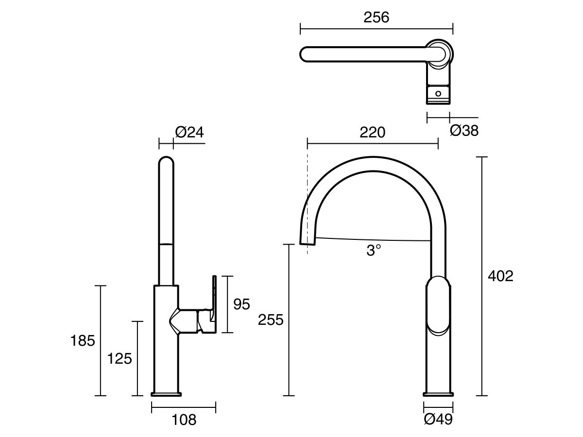 Reece Mizu Soothe MK2 Gooseneck Sink Mixer Curved Brushed Bronze (5 Star) Lead Free