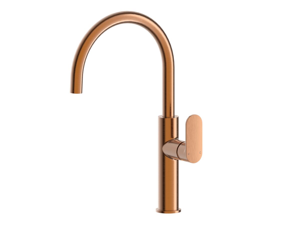 reece Mizu Soothe MK2 Gooseneck Sink Mixer Curved Brushed Bronze (5 Star) Lead Free