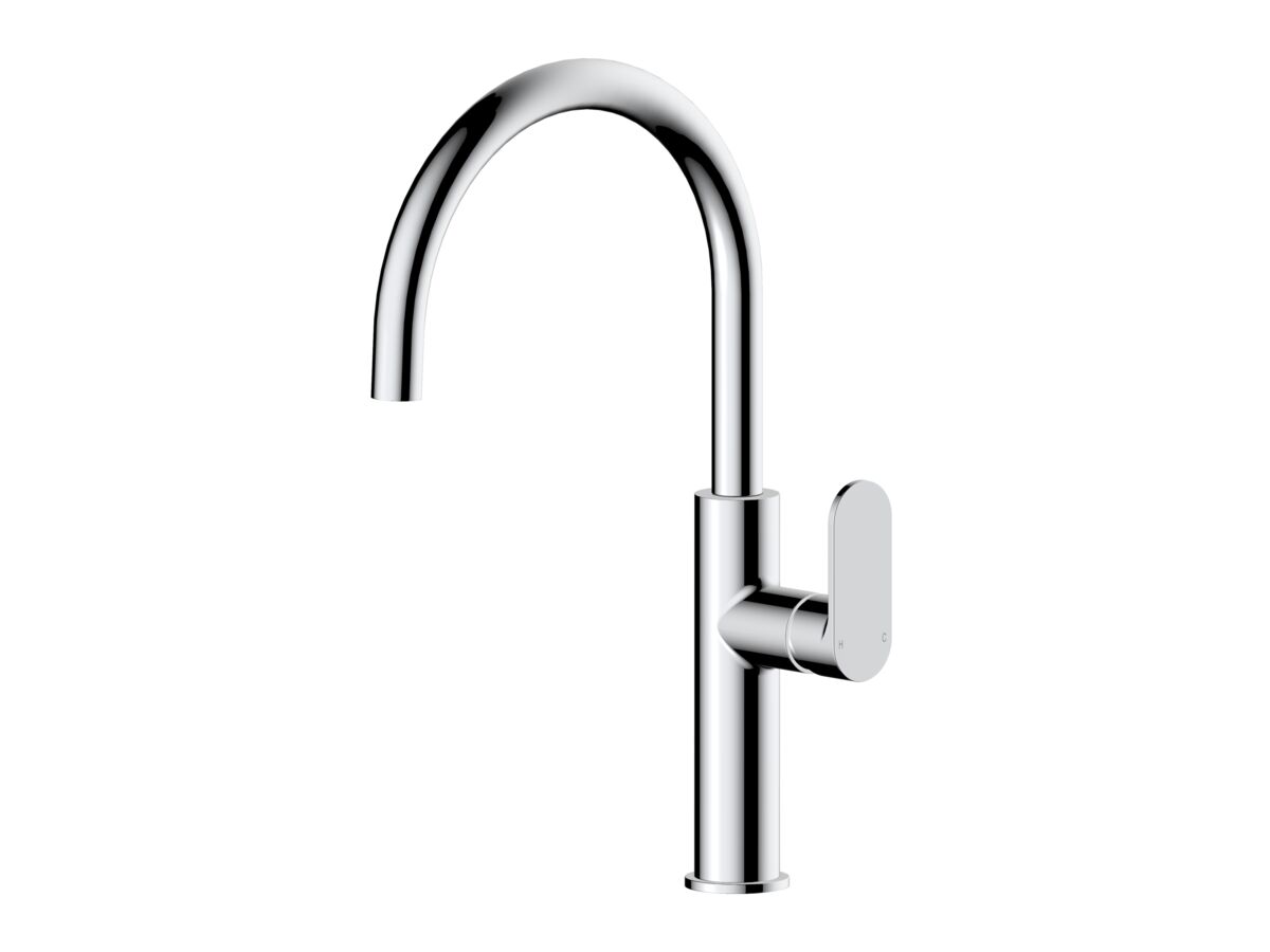 reece Mizu Soothe MK2 Gooseneck Sink Mixer Curved Chrome (5 Star) Lead Free