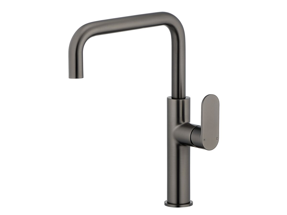 reece Mizu Soothe MK2 Gooseneck Sink Mixer Tap Square Brushed Gunmetal (5 Star) Lead Free