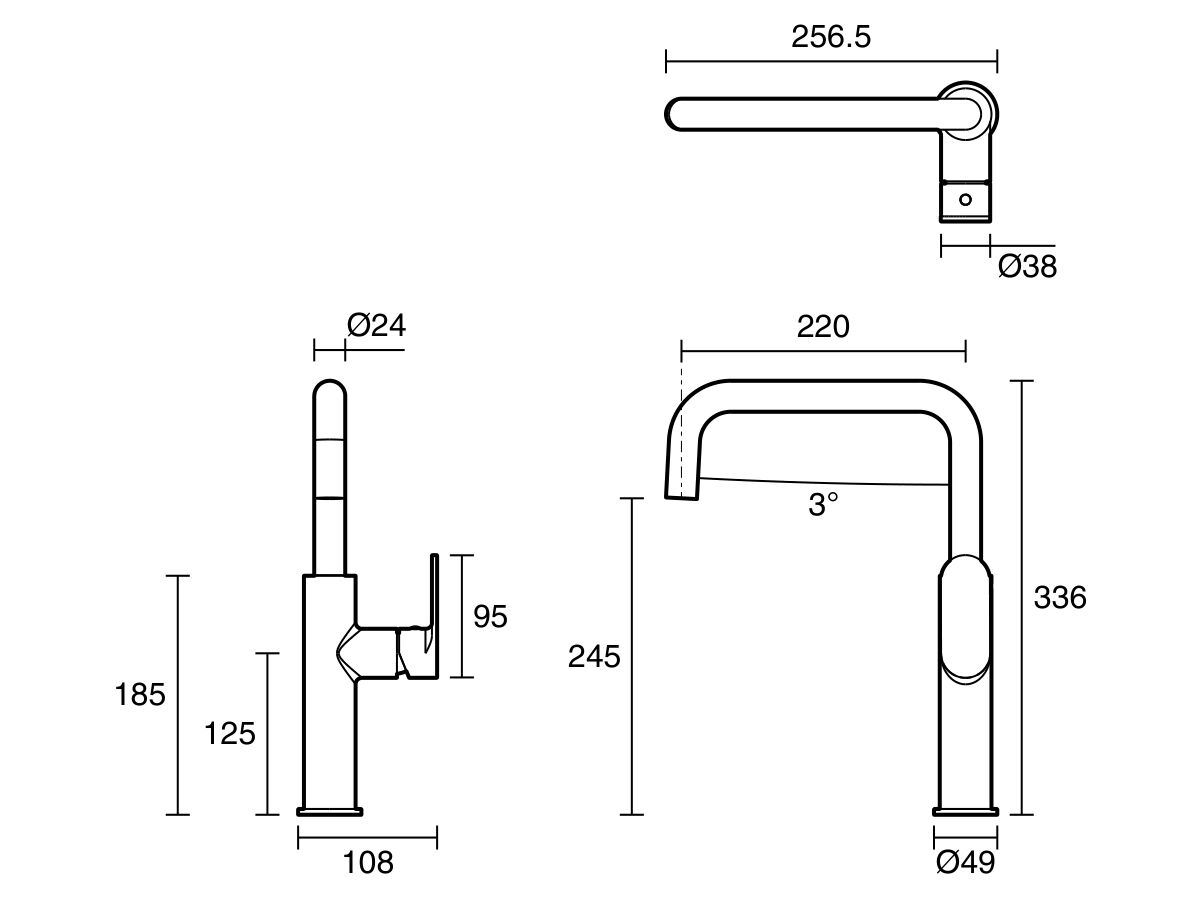 Reece Mizu Soothe MK2 Gooseneck Sink Mixer Tap Square Brushed Bronze (5 Star) Lead Free