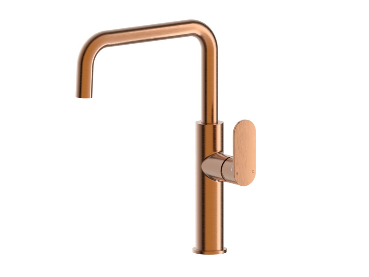 reece Mizu Soothe MK2 Gooseneck Sink Mixer Tap Square Brushed Bronze (5 Star) Lead Free