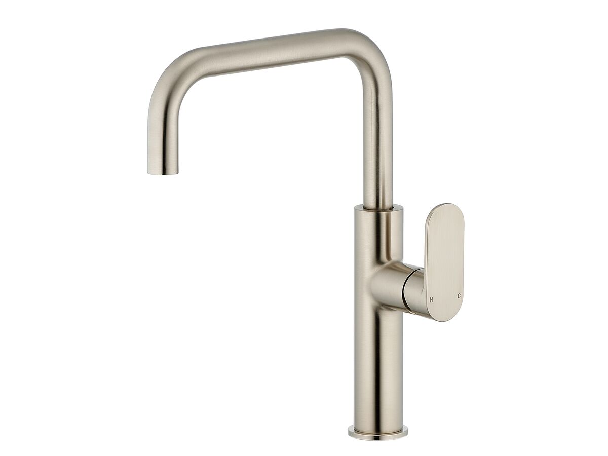 reece Mizu Soothe MK2 Gooseneck Sink Mixer Tap Square Brushed Nickel (5 Star) Lead Free