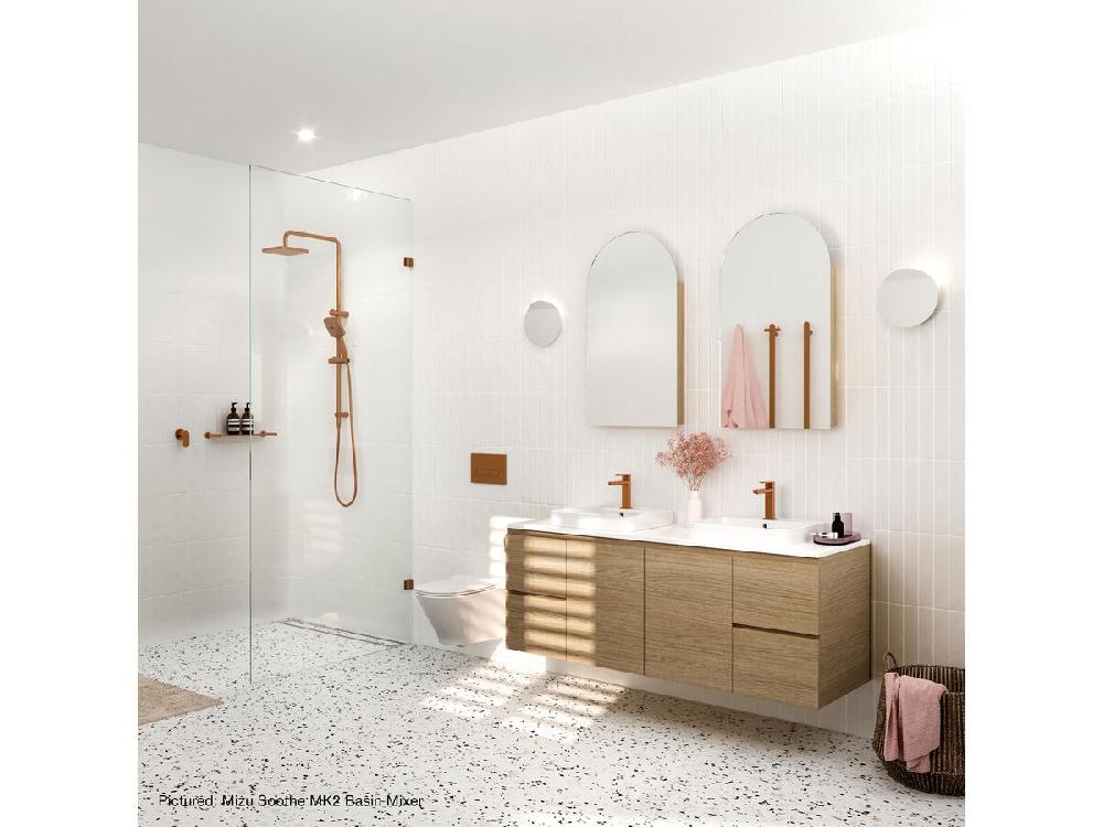 Reece Mizu Soothe MK2 Medium Height Basin Mixer Brushed Bronze (6 Star) Lead Free