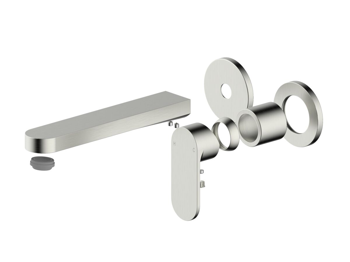 reece Mizu Soothe MK2 Wall Basin/Bath Mixer 2 Piece Trimset Brushed Nickel (6 Star) Lead Free
