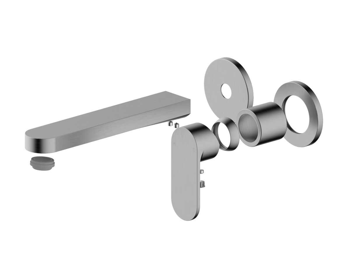 reece Mizu Soothe MK2 Wall Basin/Bath Mixer 2 Piece Trimset Brushed Gunmetal (6 Star) Lead Free