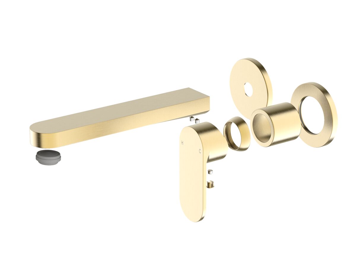 reece Mizu Soothe MK2 Wall Basin/Bath Mixer 2 Piece Trimset Brushed Brass (6 Star) Lead Free