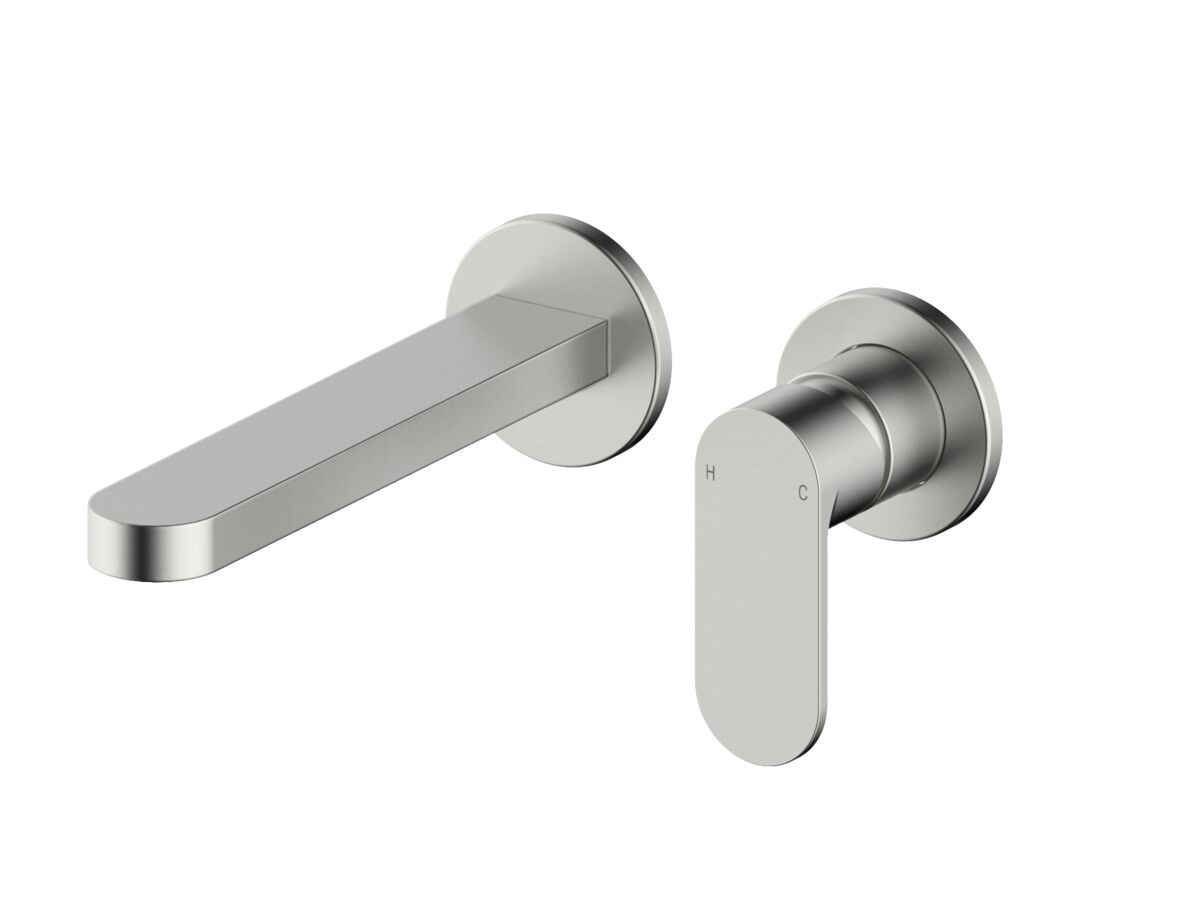 reece Mizu Soothe MK2 Wall Basin/Bath Mixer Set 2 Piece Kit Brushed Nickel (6 Star) Lead Free