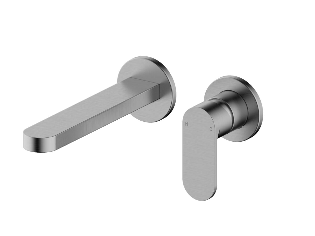 reece Mizu Soothe MK2 Wall Basin/Bath Mixer Set 2 Piece Kit Brushed Gunmetal (6 Star) Lead Free