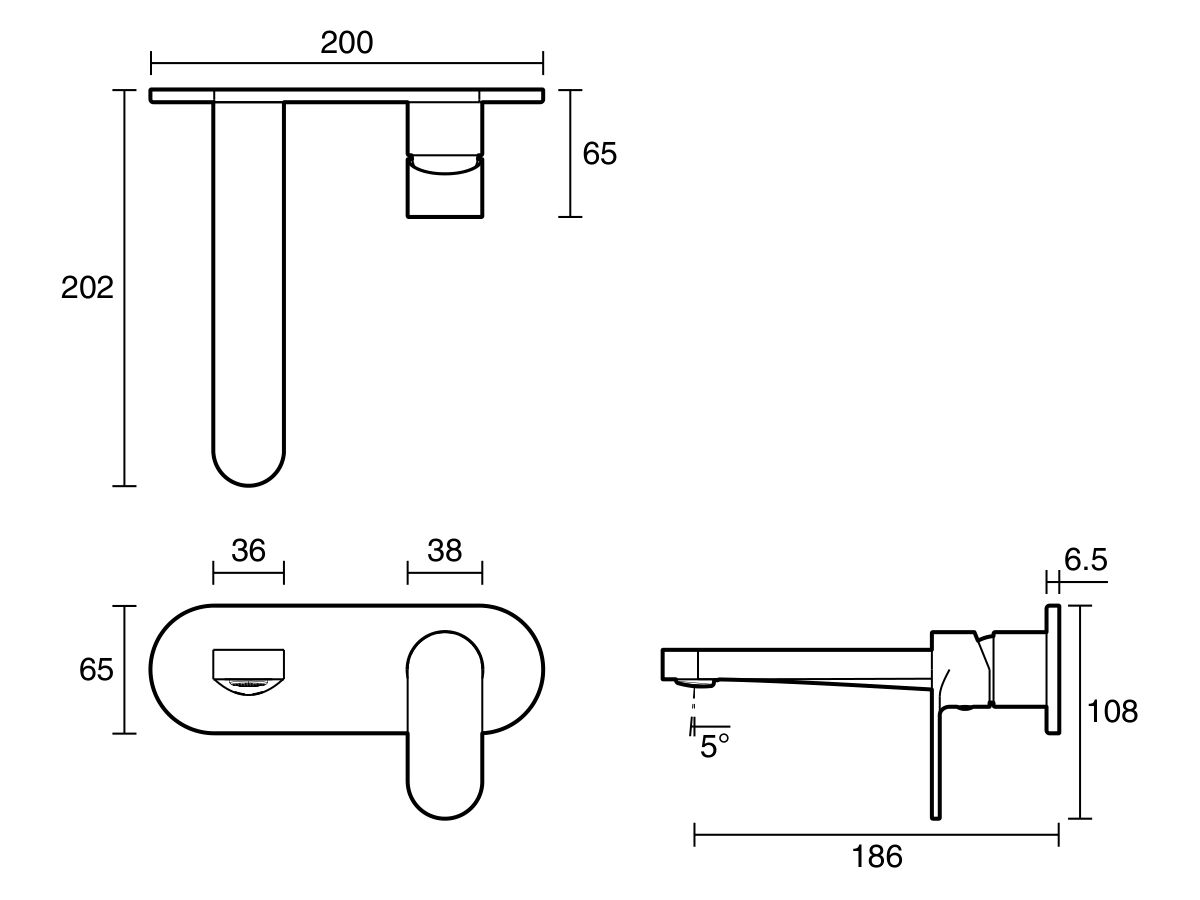 Reece Mizu Soothe MK2 Wall Basin/Bath Mixer Set Kit Brushed Bronze (6 Star) Lead Free