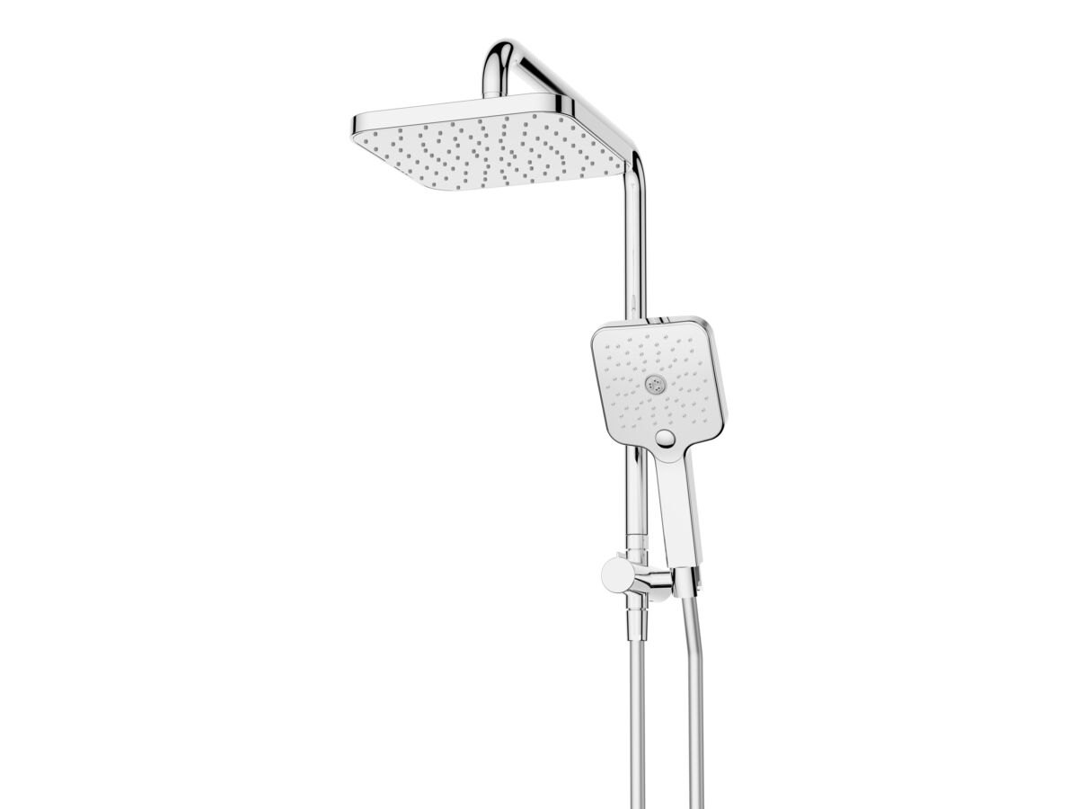 reece Mizu Soothe Short Twin Shower 3 Function with Water Inlet Wall Bracket Chrome (5 Star)