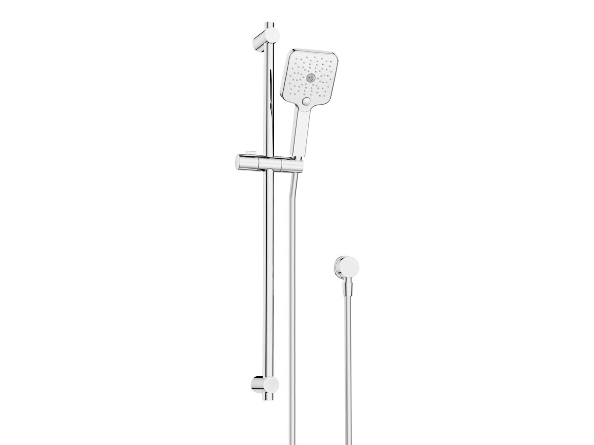 reece Mizu Soothe Single Rail Shower 3 Function with Wall Water Inlet Chrome (5 Star)