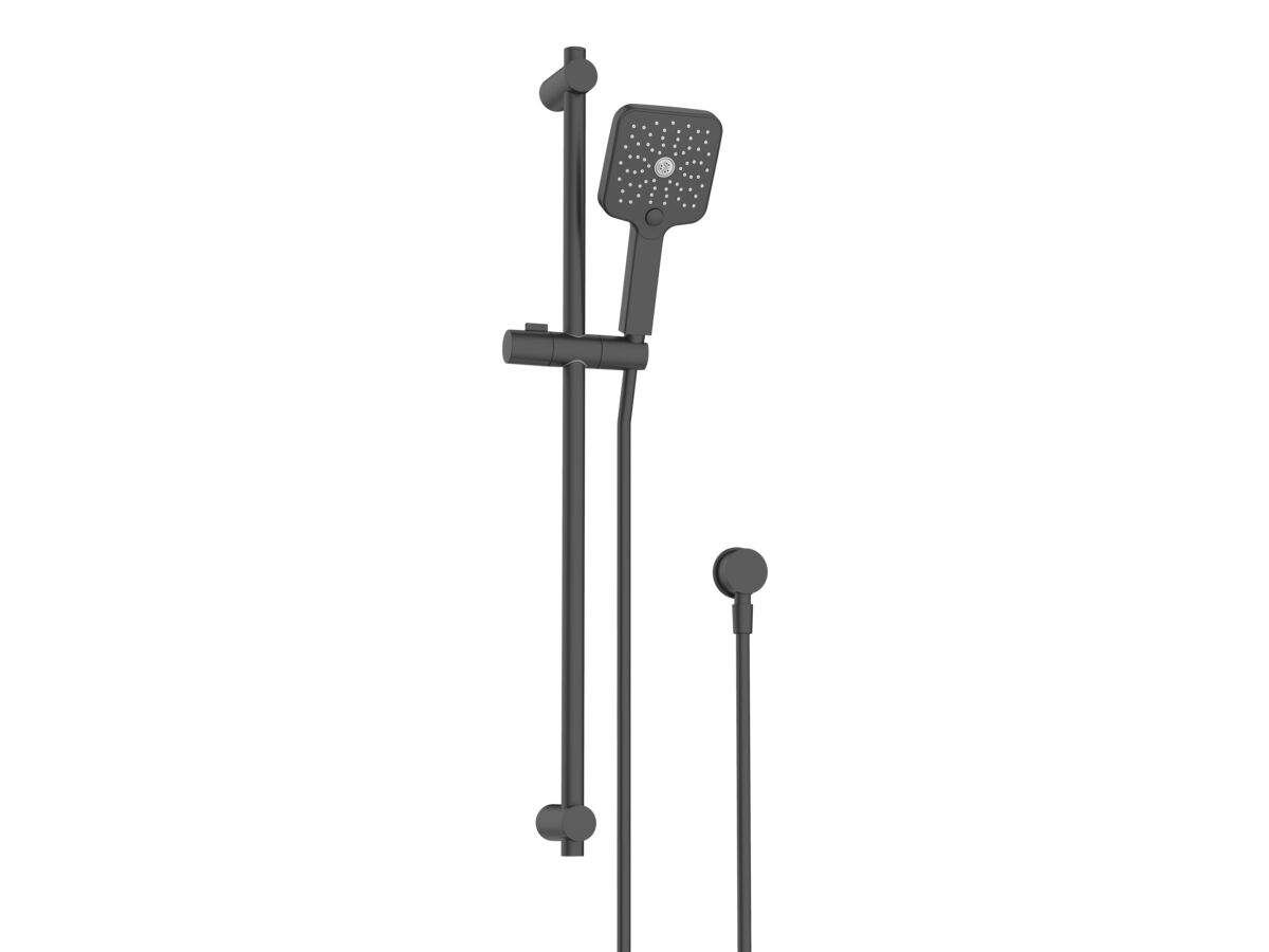 reece Mizu Soothe Single Rail Shower 3 Function with Wall Water Inlet Matte Black (5 Star)